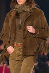 Vintage Brown Suede Fringe Jacket – 90s Western Boho Cropped Coat