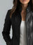 Women’s Black Leather Blazer – Fitted Moto Style Jacket