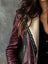 Women’s Burgundy Sheepskin Shearling Coat – Vintage Long Leather Winter Coat