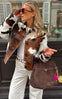 Women’s Cowhide Leather Jacket – Handmade Hair-On Hide Patchwork Coat