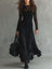 Black Sheer Sleeve Maxi Dress – Retro Gothic Evening Gown