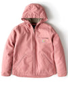 Vintage Duck Canvas Hooded Jacket – Dusty Rose Sherpa-Lined Workwear Coat