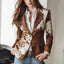 Women’s Cowhide Leather Jacket – Genuine Hair-On Hide Cow Print Coat