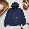 Vintage Duck Canvas Hooded Jacket – Quilted Lined Unisex Workwear Coat