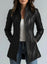 Women’s Black Leather Blazer – Fitted Moto Style Jacket
