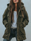 Vintage Hooded Utility Jacket – Women’s Windproof Multi-Pocket Cargo Coat