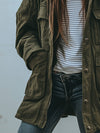 Vintage Hooded Utility Jacket – Women’s Windproof Multi-Pocket Cargo Coat