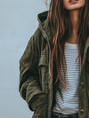 Vintage Hooded Utility Jacket – Women’s Windproof Multi-Pocket Cargo Coat