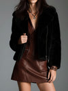 Eco Leather Zip-Front Mini Dress With Utility Pockets