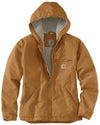 Vintage Duck Canvas Hooded Jacket – Dusty Rose Sherpa-Lined Workwear Coat