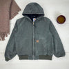 Vintage Duck Canvas Hooded Jacket – Quilted Lined Unisex Workwear Coat