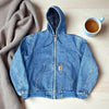Vintage Duck Canvas Hooded Jacket – Quilted Lined Unisex Workwear Coat